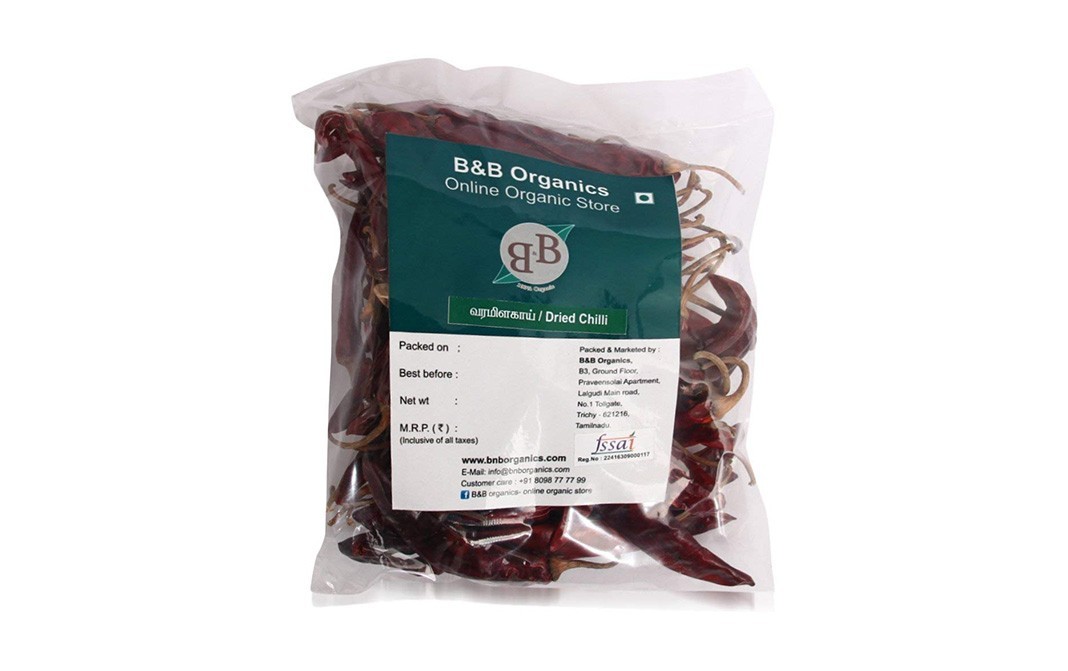 B&B Organics Dried Chilli    Pack  250 grams